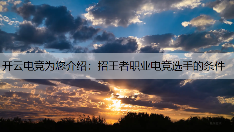 开云电竞为您介绍：招王者职业电竞选手的条件
